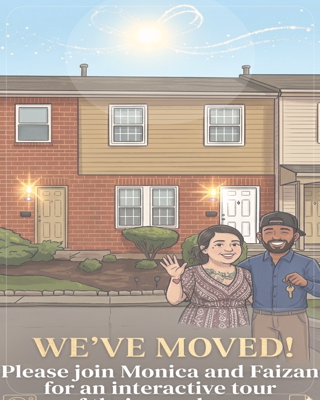 Housewarming invite background image.